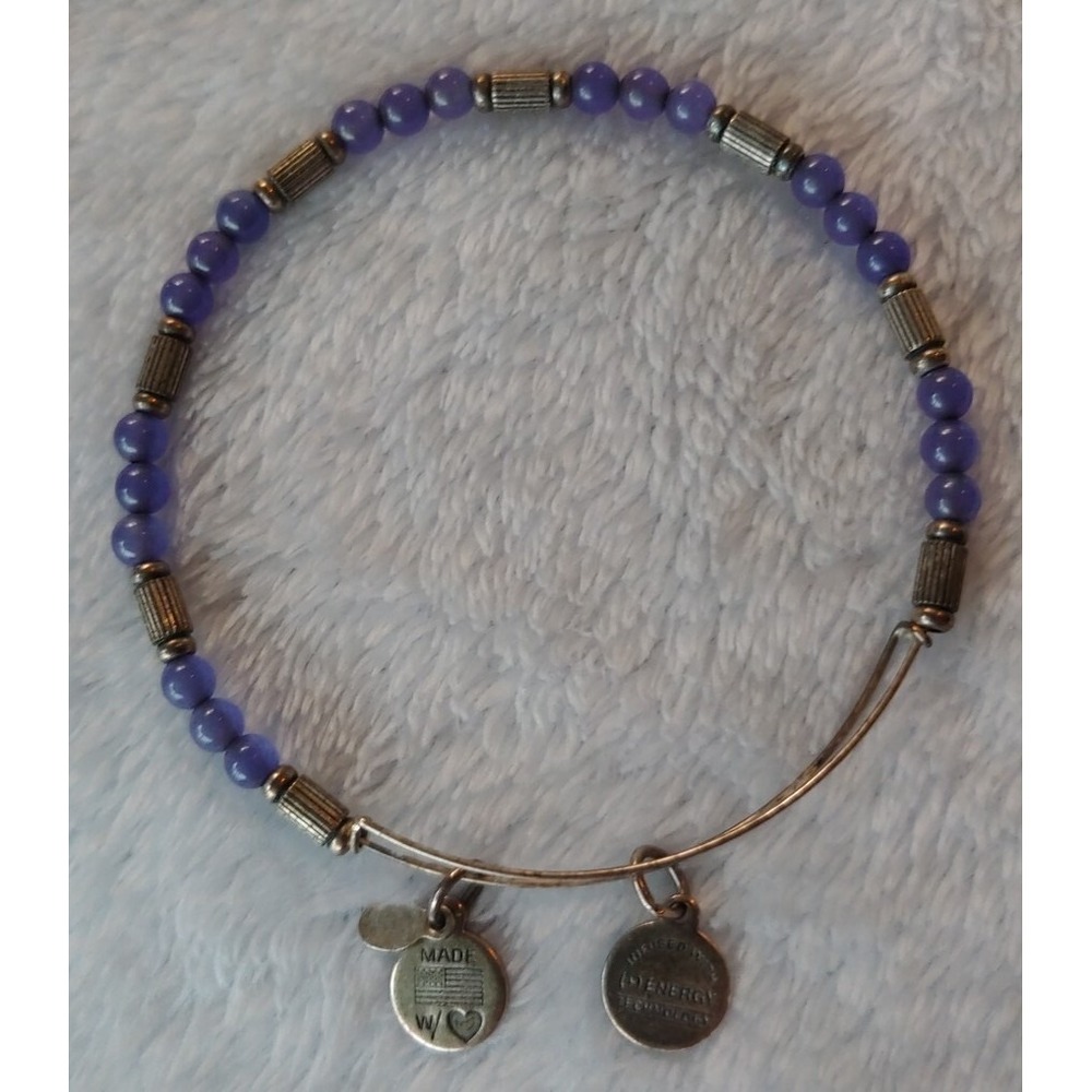 ALEX AND ANI  Energy Blue Stone BANGLE BRACELET Silver